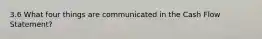 3.6 What four things are communicated in the Cash Flow Statement?