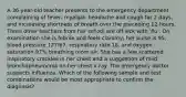 A 36-year-old teacher presents to the emergency department complaining of fever, myalgia, headache and cough for 2 days, and increasing shortness of breath over the preceding 12 hours. Three other teachers from her school are off sick with 'flu'. On examination she is febrile and feels clammy; her pulse is 95, blood pressure 127/67, respiratory rate 18, and oxygen saturation 97% breathing room air. She has a few scattered inspiratory crackles in her chest and a suggestion of mild bronchopneumonia on her chest x-ray. The emergency doctor suspects influenza. Which of the following sample and test combinations would be most appropriate to confirm the diagnosis?