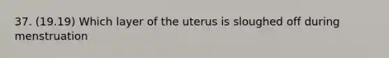 37. (19.19) Which layer of the uterus is sloughed off during menstruation