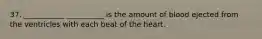 37. ___________ __________ is the amount of blood ejected from the ventricles with each beat of the heart.