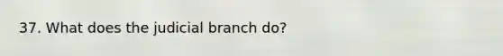 37. What does the judicial branch do?