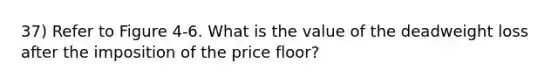 37) Refer to Figure 4-6. What is the value of the deadweight loss after the imposition of the price floor?