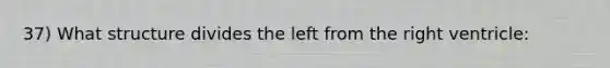 37) What structure divides the left from the right ventricle:
