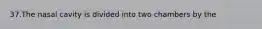 37.The nasal cavity is divided into two chambers by the