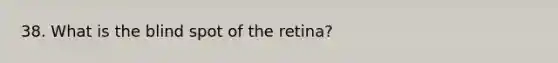 38. What is the blind spot of the retina?