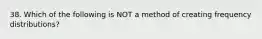 38. Which of the following is NOT a method of creating frequency distributions?