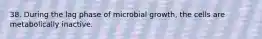 38. During the lag phase of microbial growth, the cells are metabolically inactive.