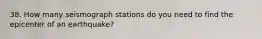 38. How many seismograph stations do you need to find the epicenter of an earthquake?