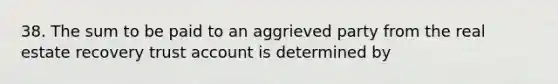 38. The sum to be paid to an aggrieved party from the real estate recovery trust account is determined by