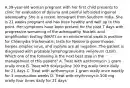 A 39-year-old woman pregnant with her first child presents to clinic for evaluation of dysuria and painful left-sided inguinal adenopathy. She is a recent immigrant from Southern India. She is 21 weeks pregnant and has been healthy and well up to this point. Her symptoms have been present for the past 7 days with progressive worsening of the adenopathy. Nucleic acid amplification testing (NAAT) on an endocervical swab is positive for Chlamydia trachomatis; tests for Neisseria gonorrhoeae, herpes simplex virus, and syphilis are all negative. The patient is diagnosed with probable lymphogranuloma venereum (LGV). Which one of the following is the next best step in the management of this patient? A. Treat with azithromycin 1 gram orally once B. Treat with doxycycline 100 mg orally twice daily for 21 days C. Treat with azithromycin 1 gram orally once weekly for 3 consecutive weeks D. Treat with erythromycin 500 mg orally four times daily for 21 days