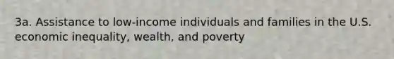 3a. Assistance to low-income individuals and families in the U.S. economic inequality, wealth, and poverty