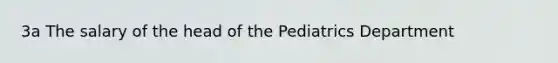 3a The salary of the head of the Pediatrics Department