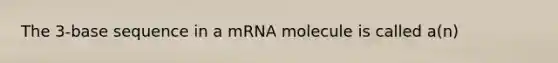 The 3-base sequence in a mRNA molecule is called a(n)