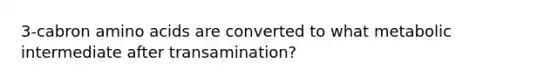 3-cabron amino acids are converted to what metabolic intermediate after transamination?