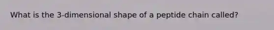 What is the 3-dimensional shape of a peptide chain called?