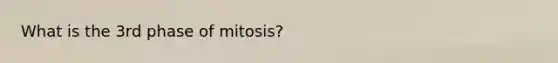 What is the 3rd phase of mitosis?