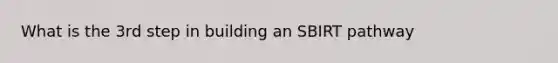 What is the 3rd step in building an SBIRT pathway