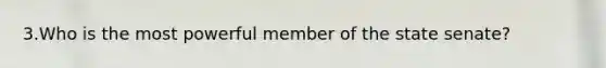 3.Who is the most powerful member of the state senate?