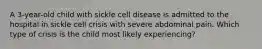 A 3-year-old child with sickle cell disease is admitted to the hospital in sickle cell crisis with severe abdominal pain. Which type of crisis is the child most likely experiencing?