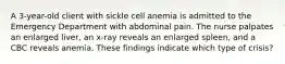 A 3-year-old client with sickle cell anemia is admitted to the Emergency Department with abdominal pain. The nurse palpates an enlarged liver, an x-ray reveals an enlarged spleen, and a CBC reveals anemia. These findings indicate which type of crisis?