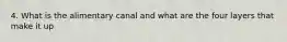 4. What is the alimentary canal and what are the four layers that make it up