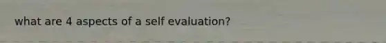 what are 4 aspects of a self evaluation?