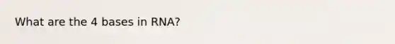 What are the 4 bases in RNA?