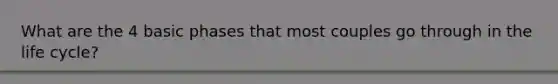 What are the 4 basic phases that most couples go through in the life cycle?