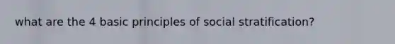 what are the 4 basic principles of social stratification?