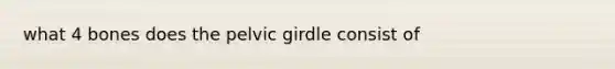 what 4 bones does the <a href='https://www.questionai.com/knowledge/k9xWFjlOIm-pelvic-girdle' class='anchor-knowledge'>pelvic girdle</a> consist of