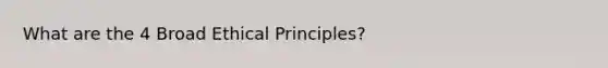 What are the 4 Broad Ethical Principles?