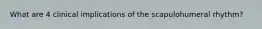 What are 4 clinical implications of the scapulohumeral rhythm?