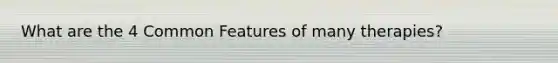 What are the 4 Common Features of many therapies?