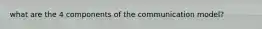 what are the 4 components of the communication model?