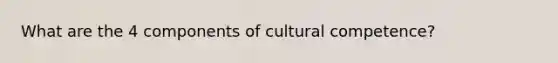 What are the 4 components of cultural competence?