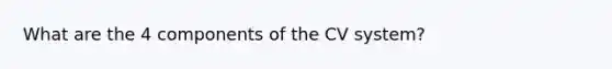 What are the 4 components of the CV system?