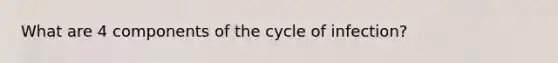 What are 4 components of the cycle of infection?