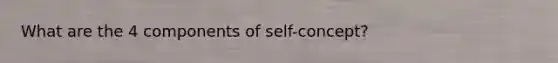 What are the 4 components of self-concept?