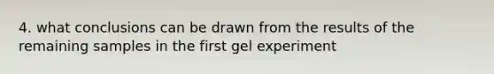 4. what conclusions can be drawn from the results of the remaining samples in the first gel experiment