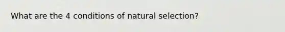 What are the 4 conditions of natural selection?