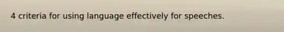 4 criteria for using language effectively for speeches.