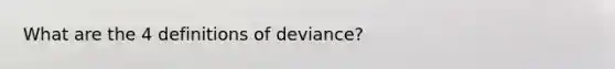 What are the 4 definitions of deviance?