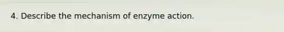 4. Describe the mechanism of enzyme action.