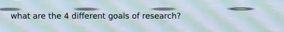 what are the 4 different goals of research?