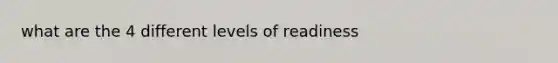 what are the 4 different levels of readiness