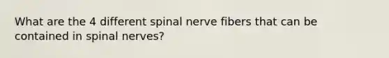 What are the 4 different spinal nerve fibers that can be contained in spinal nerves?