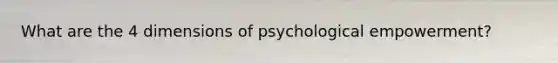 What are the 4 dimensions of psychological empowerment?