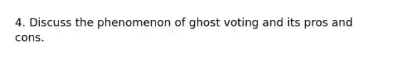 4. Discuss the phenomenon of ghost voting and its pros and cons.