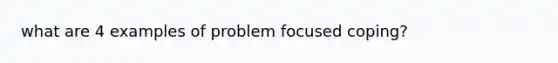 what are 4 examples of problem focused coping?