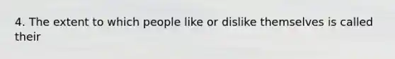 4. The extent to which people like or dislike themselves is called their